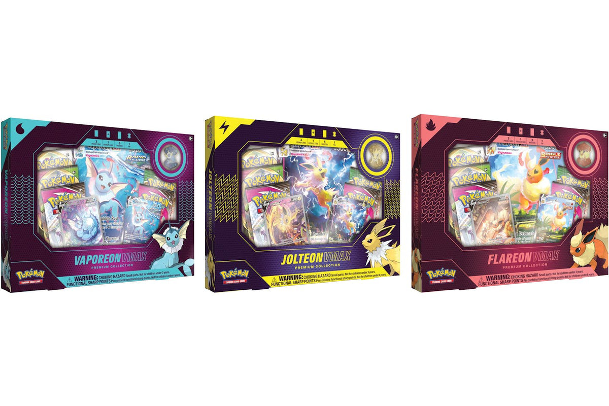 Flareon Jolteon Vaporeon VMAX set of 3 Collection 2024