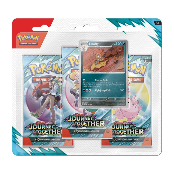 Pokémon TCG: Scarlet & Violet 9 – Journey Together - 3-Pack Blister Scrafty