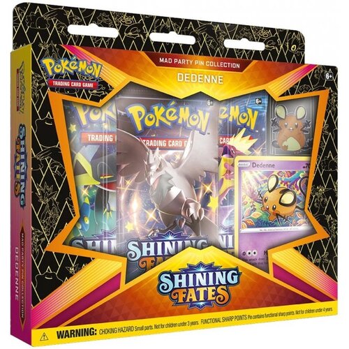 Pokémon TCG Sword & Shield 4.5: Shining Fates Mad Party Pin Collection Box - Dedenne